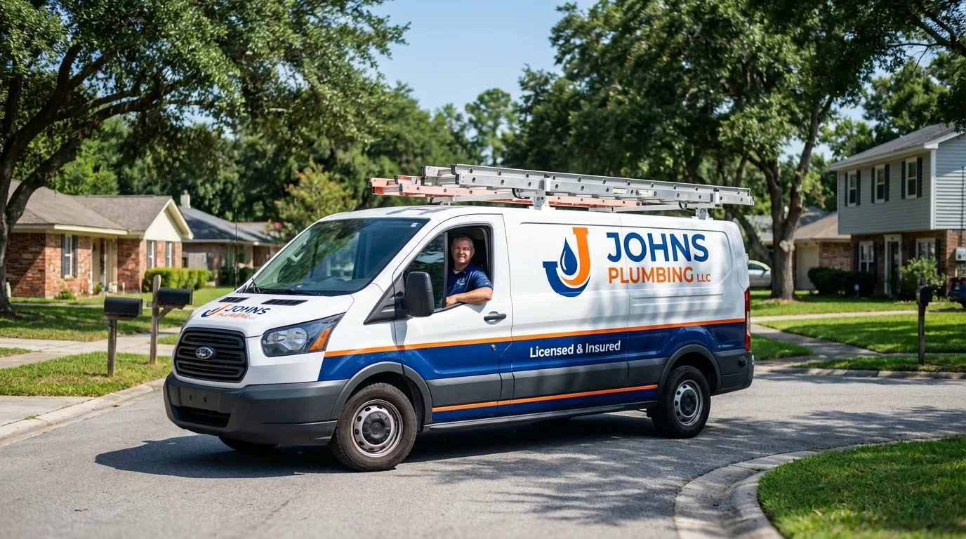 Johns Plumbing LLC service van in Yelm, WA