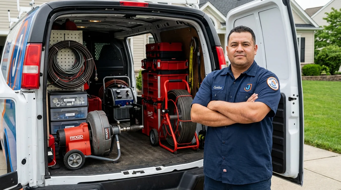 Professional drain cleaning equipment and Johns Plumbing LLC plumber in Yelm