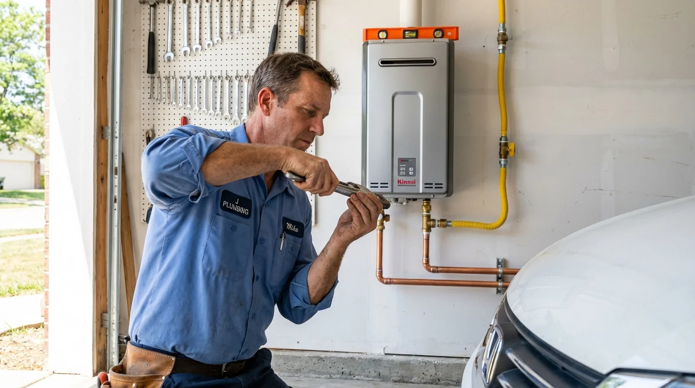 Tankless water heater installation by a Johns Plumbing LLC plumber in Yelm